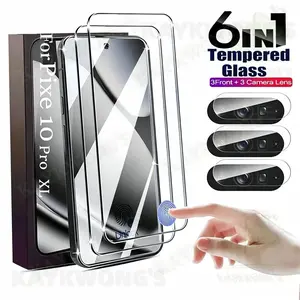 KAYKWONG'S 6-In-1 Protective Film Set for Google pixel6/6a/ 7/7a/8/8 Pro/8a/9/9 Pro/9 Pro XL/10/10 Pro/10 Pro XL, Include 3 Tempered Glass Screen Protector and 3 HD Lens Cover, Compatible with Multiple Models