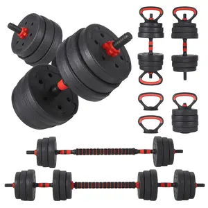 4-in-1 Adjustable Dumbbell Set, 66LBS Dumbbell Barbell Kettlebell Push-Up Stand, Fitness Equipment for Strength Training for Home Gym Men Women