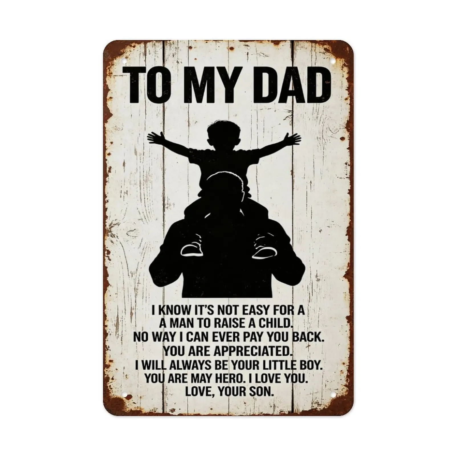 Decorations To My Dad Metal Sign Father's Day Tin Sign Vintage Home Wall Decor Signs Birthday