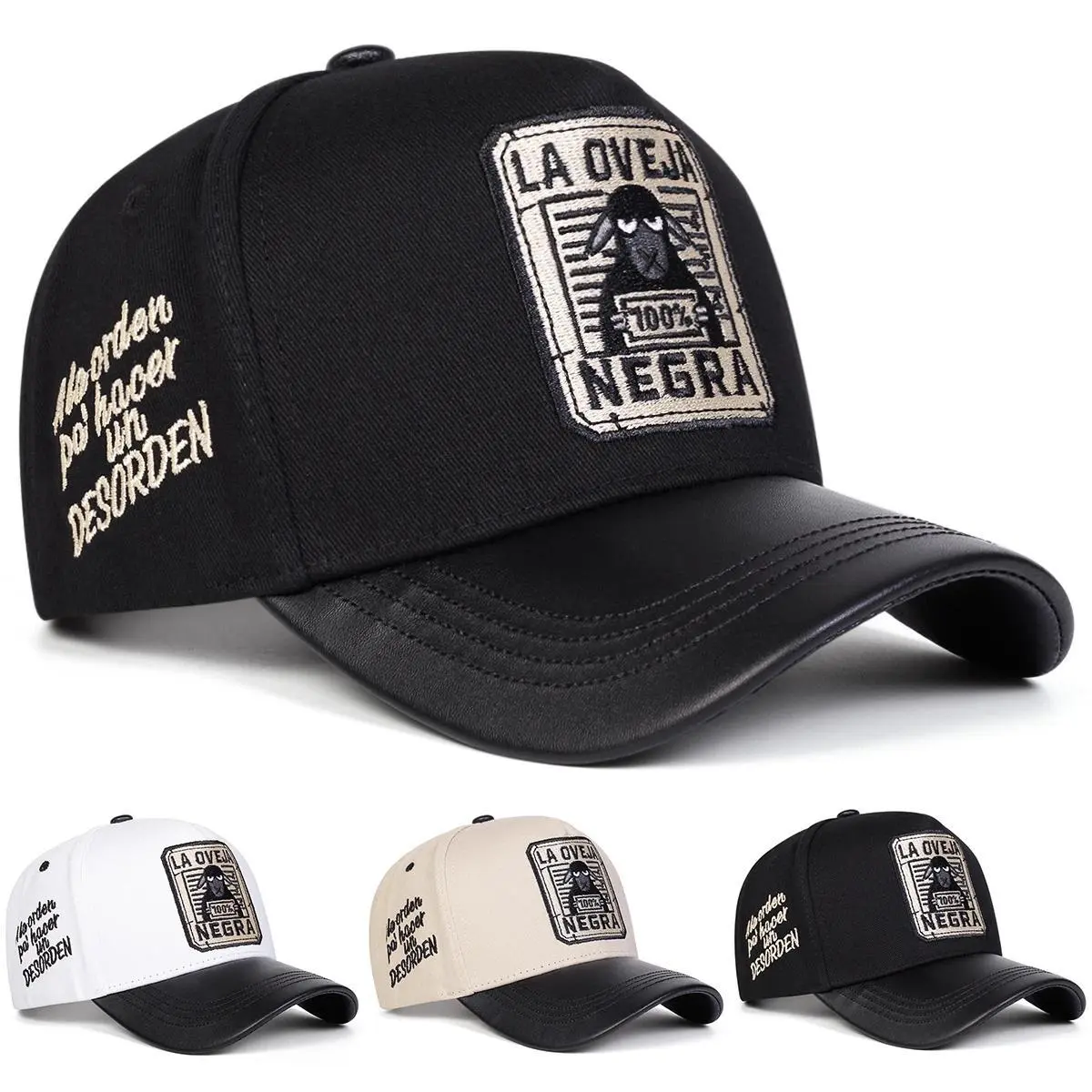 Unisex LA OVEJA NEGRA Letter Embroidery Baseball Caps Spring and Autumn Outdoor Adjustable Casual Hats Sunscreen Hat Sports Cap