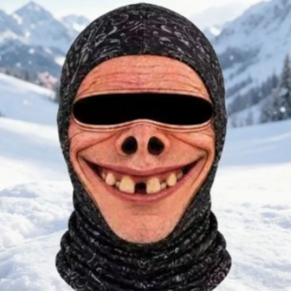 1pcs Funny Realistic Face Ski Mask