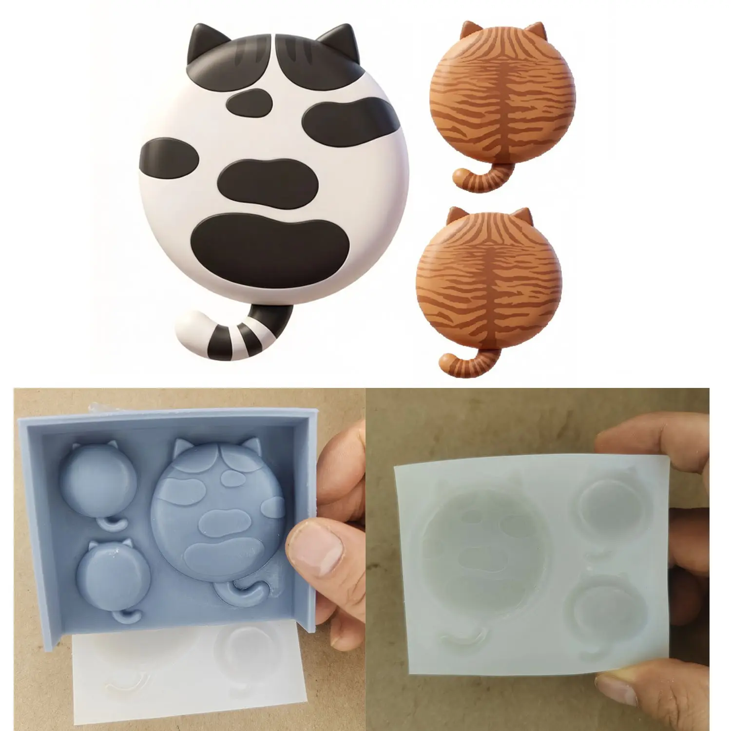 Creative Balloon Cat Decoration Half-Transparent Silicone Mold, Ideal for Handmade Clay Resin Gypsum Casting, Figurines & Miniatures