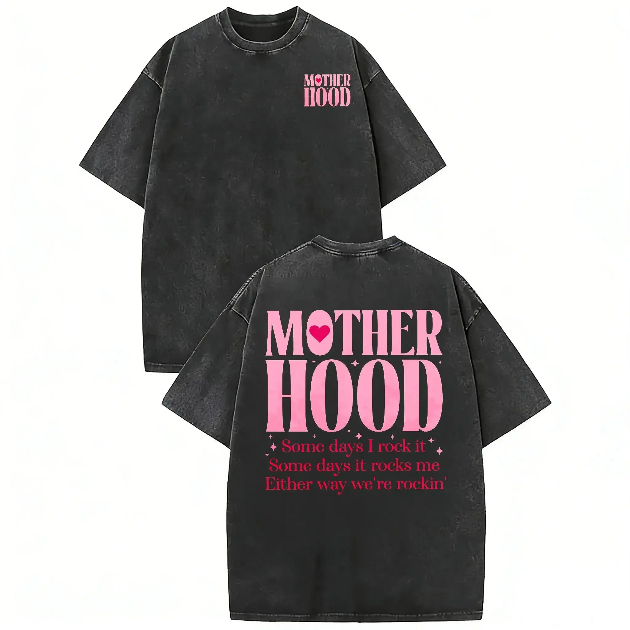 Women's Soft Washed Cotton Short-Sleeve Twist Seamless Round Neck T-Shirt - Relaxed Oversized Fit, Comfortable Apparel Top, Perfect Mother's Day Gift, 1 Piece t0313, Shortsleeve, Tshirt, Everyday Fits, Soft Cotton, Graphic Print, Printed, Natural Fibers L