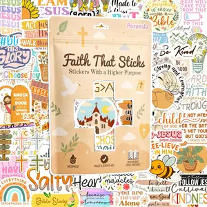 Faith that Sticks by  - 300 count Inspirational Christian  Verse Stickers - Holographic Scripture  &  Study Decor for Water Bottles, Laptops, Notebooks, journaling