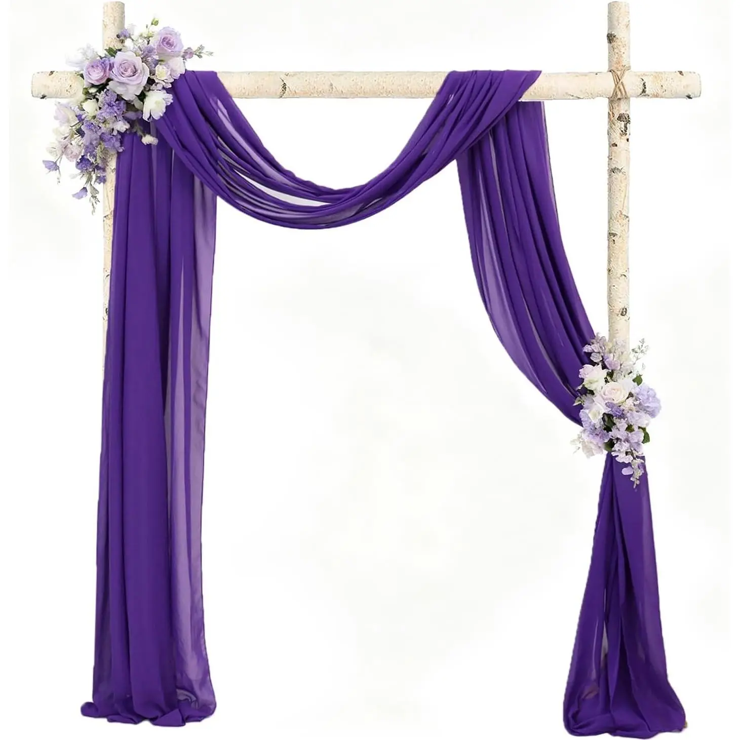 Wedding Arch Draping Fabric  1 Panel 20FT Chiffon Fabric Drapes for Wedding Reception Decor Chiffon Sheer Backdrop Curtains for Weddings Swag Tulle Ceiling Drapery for Ceremony Party