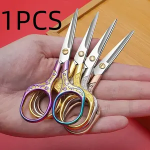 Vintage Flower Pattern Stainless Steel Scissors, Multipurpose Household Scissors, Multi-functional Scissors for Cutting Paper, Sewing, Crafting