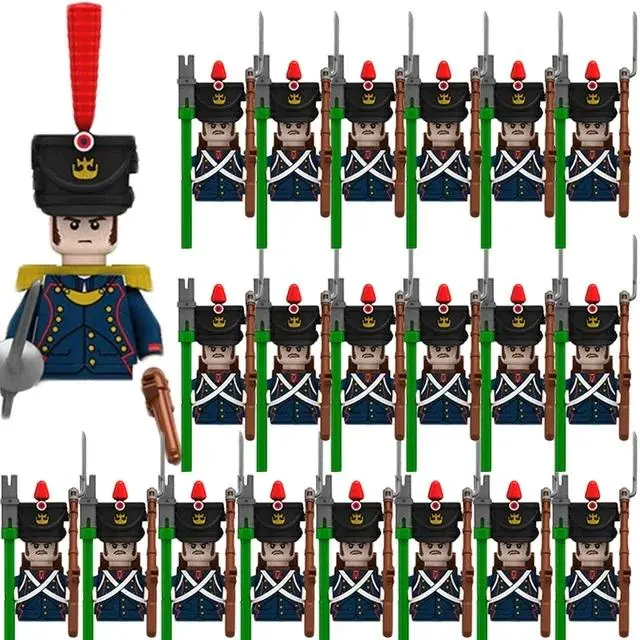Kids Building Blocks Toy Napoleonic Wars Military WW2 Mini Dolls Soldier Duke Medieval Knights Officer Model Toy wholesale store