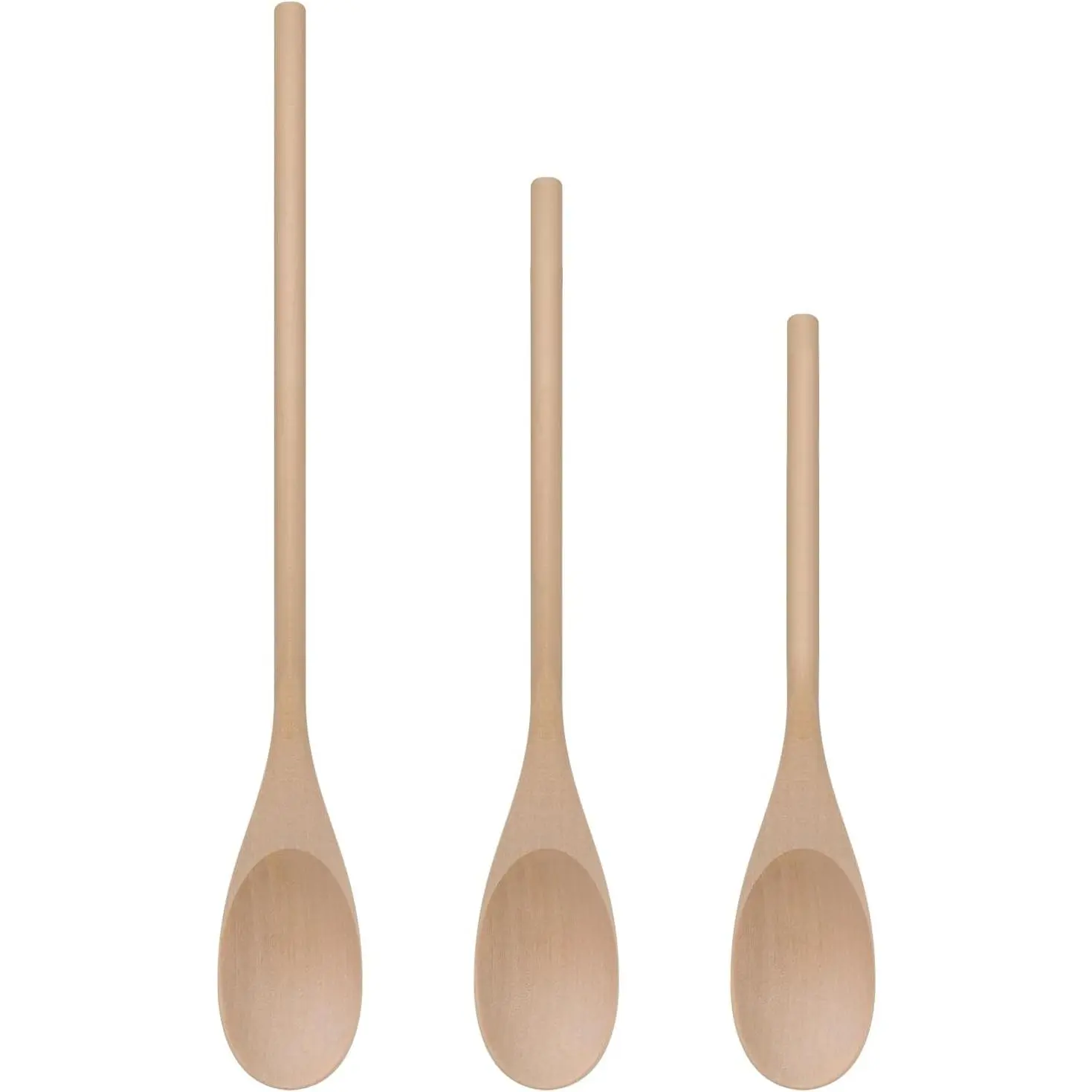 3 count Wooden Spoon for Cooking, Long handle 12" 10" 8"  Serving Spoons Set for Mixing Stirring Tasting, Maple  Nonstick Kitchen Utensils.