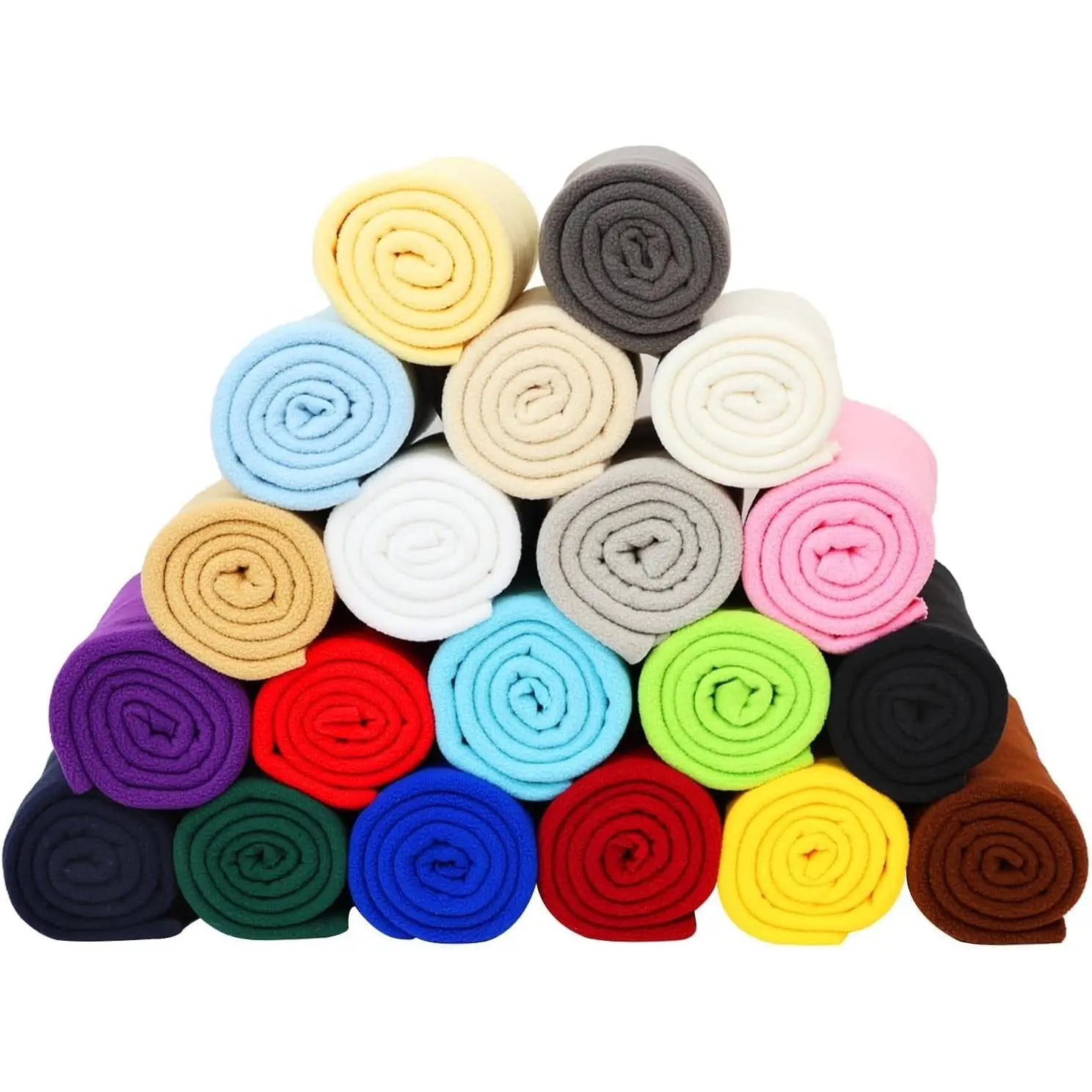 20PCS Solid Color Knitted Polar Fleece Fabric | 20''x20'' | Anti Pill Fabric Patchwork Polyester Plush Fleece Cloth for Sewing, Toys, Throw Blankets, PJ Pants, Booties, Eye Mask
