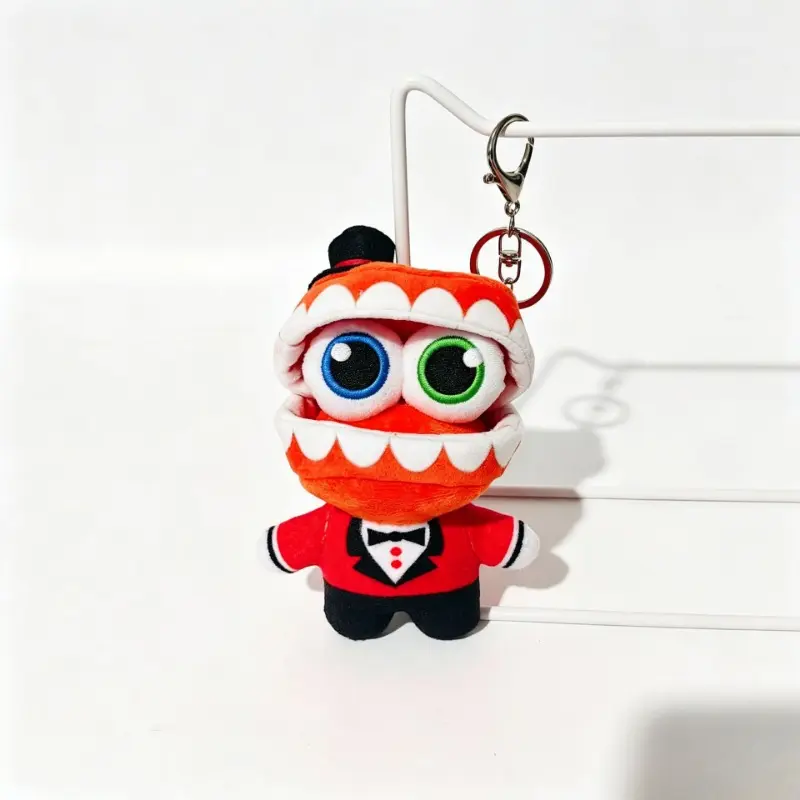 Big Mouth Two Color Eyes Clown Plush Keychain Dark Circus Cartoon Backpack Pendant Gift