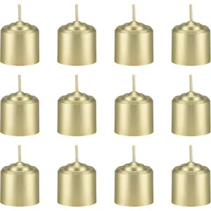12-Pack Unscented Gold Votive Candles, Hand-Poured Wax, 10-Hour Burn Time, 1.38in x 1.5in, Bra Accessories Complement for Home Decoration, Wedding Centerpieces