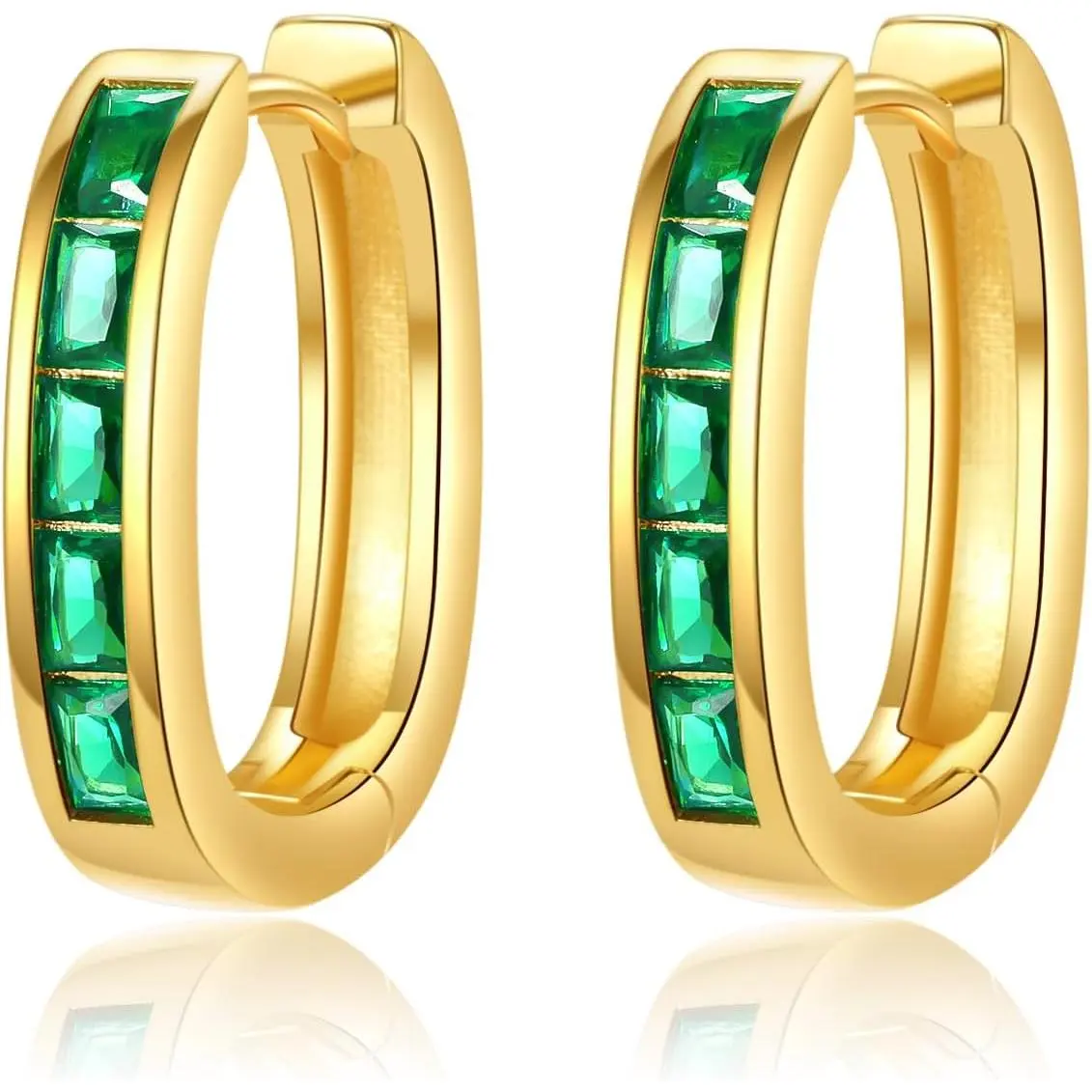 Trendy CZ / Hoop Earrings for Women Square  chunky  Hoop Earrings Geometric Minimalist Rectangle Hoops