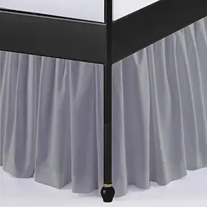 Ruffled Bed Skirt with Split Corners Side Coverage-King Size Dust Ruffles Bed Skirts 21 Inch Drop Expertise Tailored Fit Wrinkle Free Bed Skirt Dust Ruffle (King 21 Drop-Silver Grey)