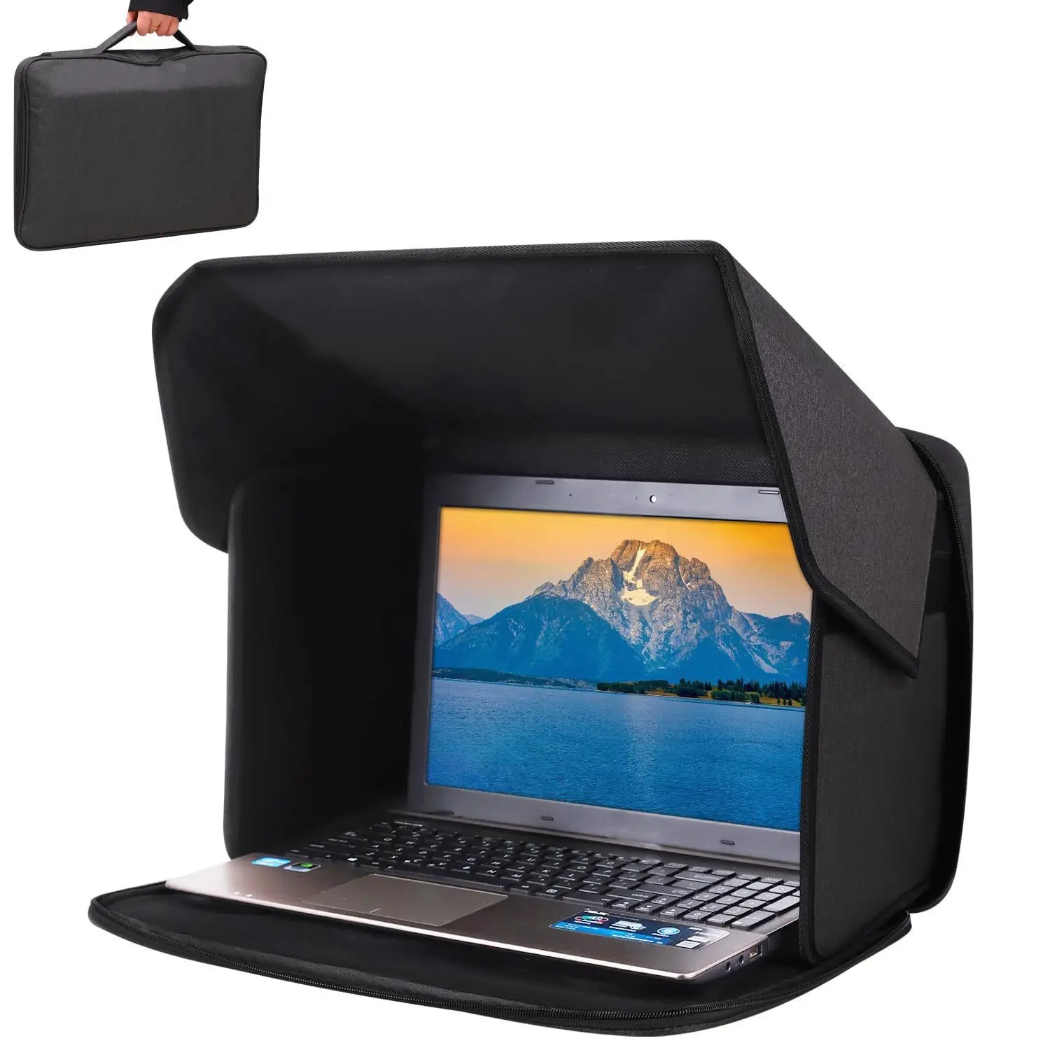 Laptop Sunshade Storage Bag, Lightweight Anti-Glare Privacy Cover, Foldable Portable Laptop Case, Computer Covers, 14-Inch/16-Inch, Outdoor Work