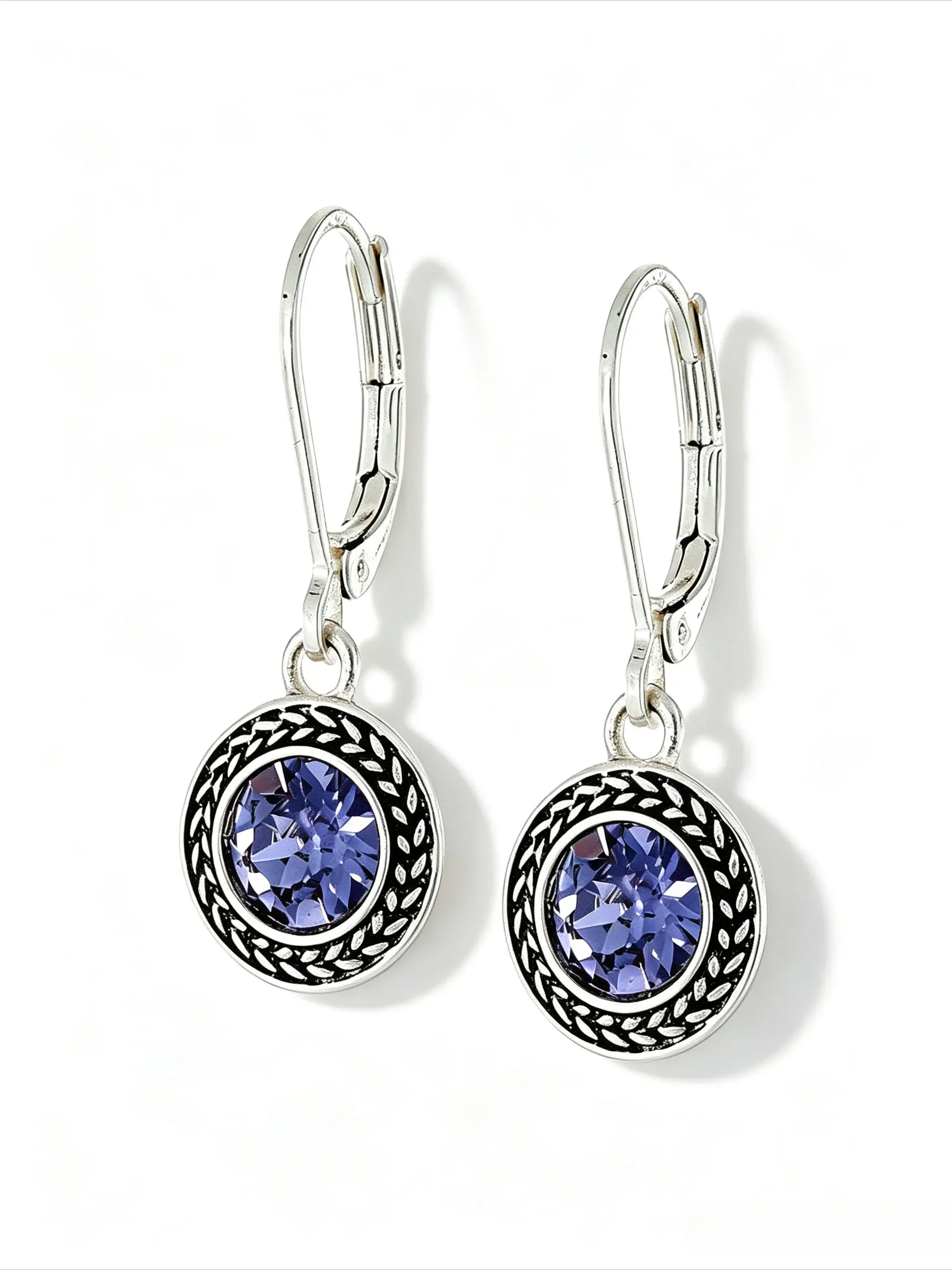 A Pair of Vintage-Style, Distressed Relief-Carved Sapphire Earrings: Women's Light Luxury, Niche Fashion Design, Ethnic-Inspired, Cultural Flair, Versatile Commuter Daily Wear Vintage Appeal Alloy Earrings