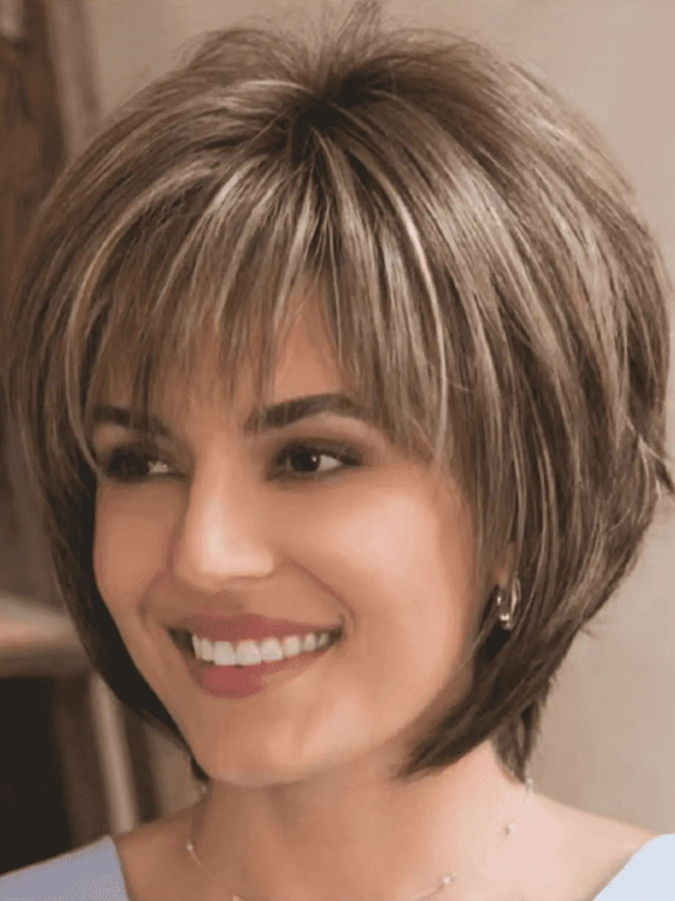 10 Inch Fashionable Short Bob Wigs for Women, Gorgeous Fluffy Wigs with Bangs, Synthetic Full Machine Wigs for Party, Daily Use