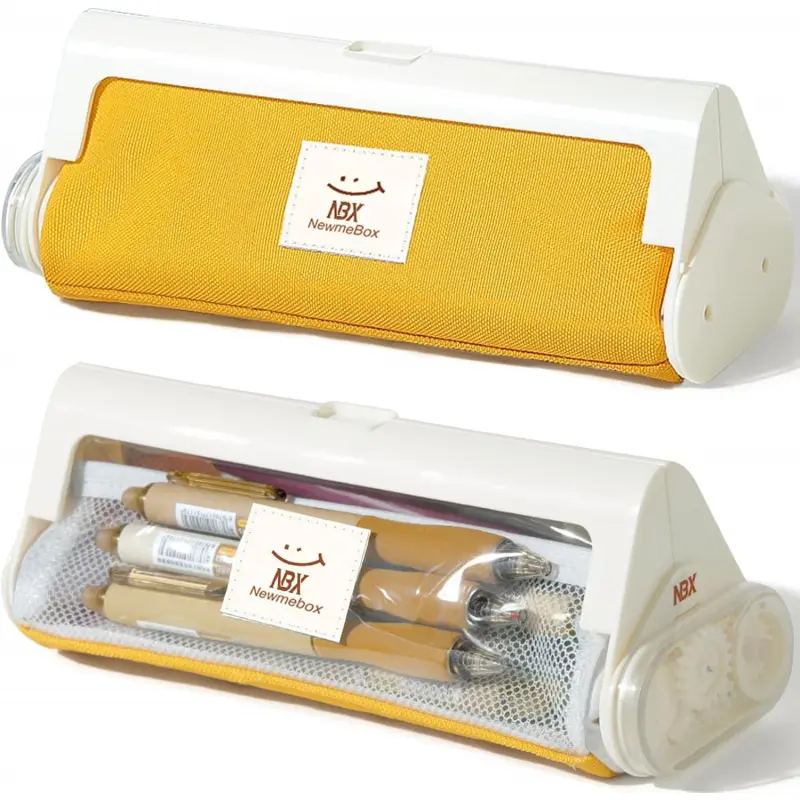 Pencil Case, Cute Pen Pouch with Gear Opening, Clear Pen Bag, Simple Large Capacity Desk Organizer for Student, School Stationery Supplies