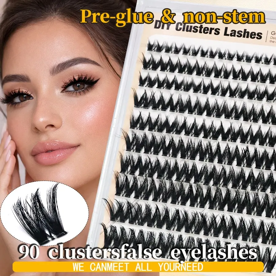 Surprise DIY False Eyelash Extension Kit, Natural Look with Dense Effect, Non-Toxic D Curl Lashes, Perfect for Home Use