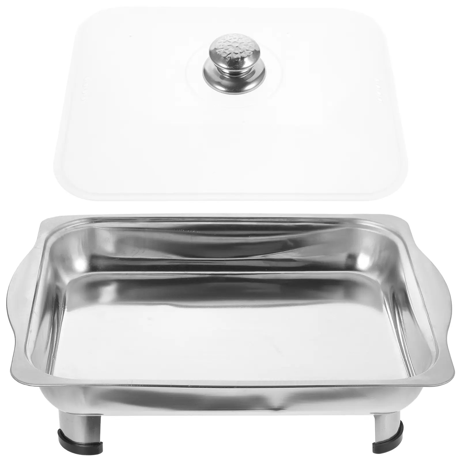 Stainless Steel Rectangular Buffet Tray Foods Holder Tray Kitchen Buffet Dinner Serving Pan