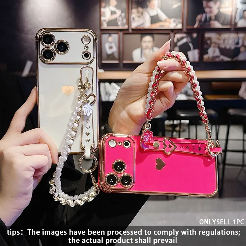 Beaded Bracelet Anti-Drop Phone Case for iPhone 17 Pro Max, 17, 16 Pro Max, 15, 14, 13, 12, Durable Protective Cover