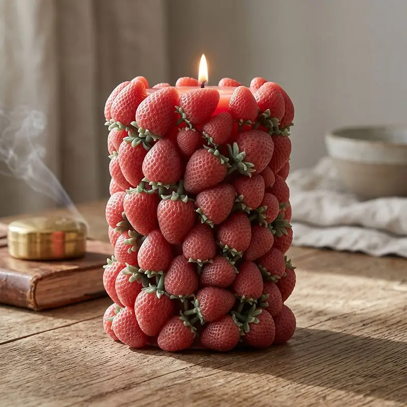 Strawberry Relief Silicone Mold for Candle Making, Handmade Gift Aroma Candle Molds, DIY Resin Casting Accessories