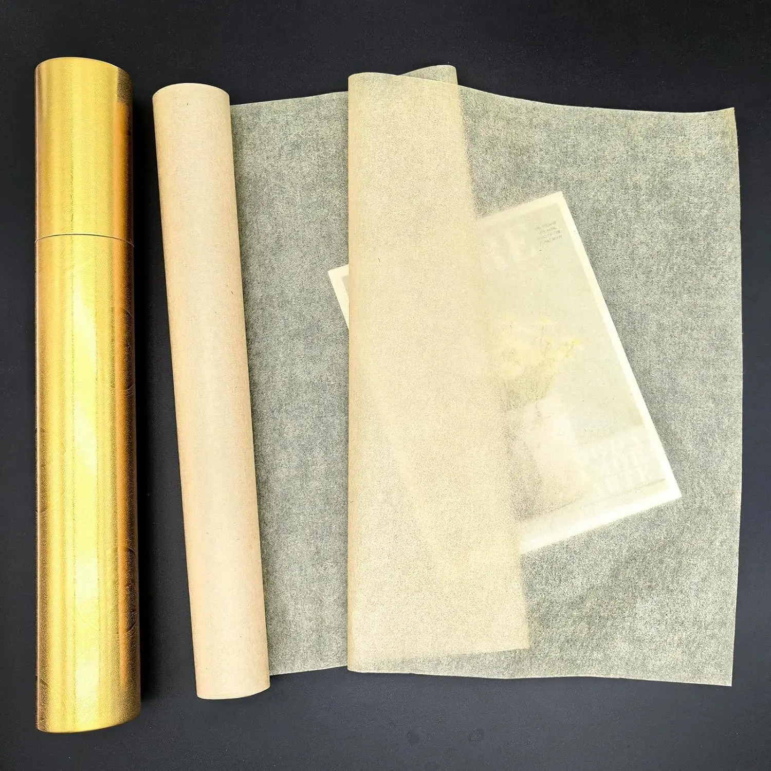 13.8"x787" Art Paper Roll, 16gsm Bamboo Fiber Tracing Paper, Ultra-Thin Translucent Antiquedfor Cyanotype, Calligraphy & Lanterns, Includes Storage Tube