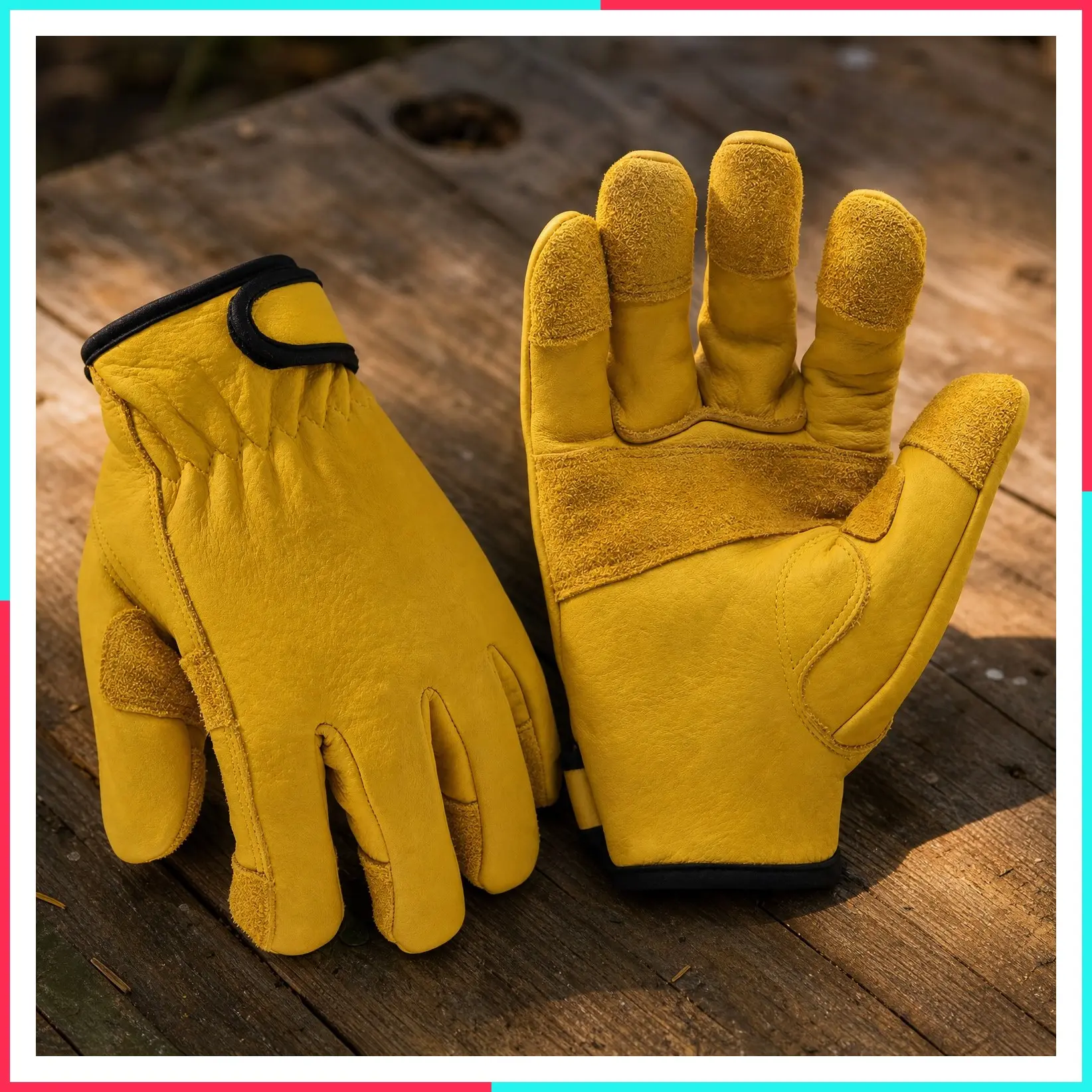 ANSI A9 Cut Resistant Leather Work Gloves, PM3401, L | Reinforced Fingertips & Palm, Cowhide Work Gloves for Construction, Welding, Metalwork, Woodwork & Outdoor Gardening Work