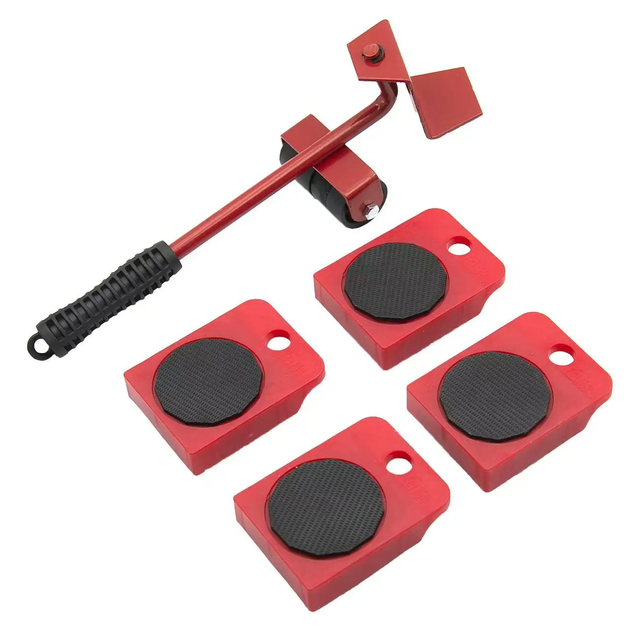 5-piece set of furniture with locking anti slip wheels, foot pads, sofas, mattresses, tables and chairs, easy to move and move tools