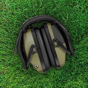 035 Bluetooth 5.4 Shooting Ear Protection Earmuff, Active Noise Canceling, Hearing Protection with Sound Amplification (Green Bluetooth)