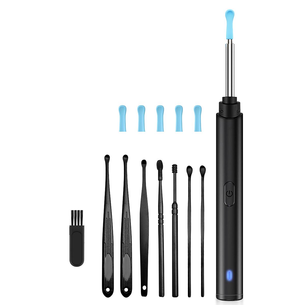 1pc Intelligent visual ear scoop,Ear Wax Removal, Ear Cleaning Tool, Ear Cleaner with Camera and Light, Ear Wax Removal Kit with 8 Pcs Ear Set, Ear Camera for Phone & Tablet
