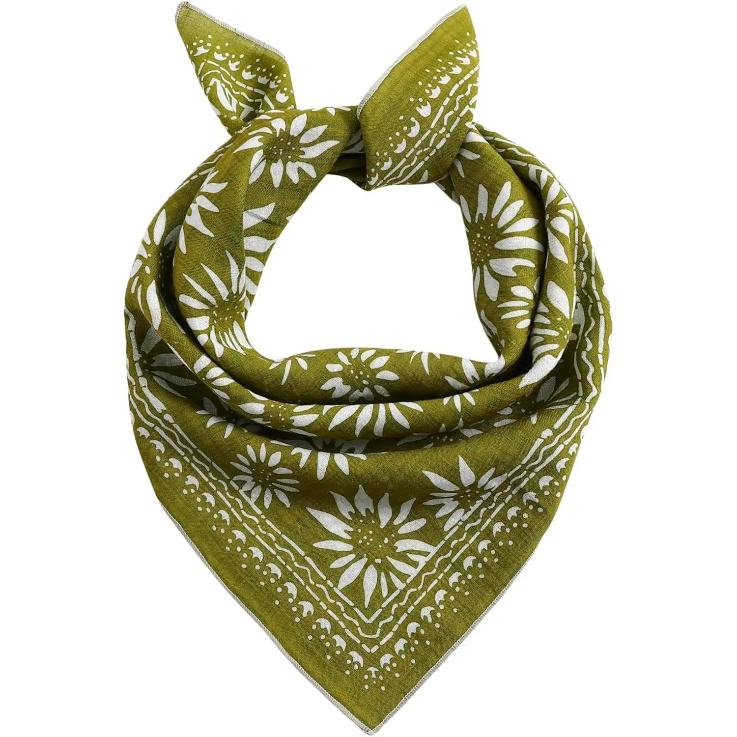 Multicolored 22in x 22in Cotton Square Headwear for Women, Men - Multi-use Bandana, Headband, Hair Scarf with Protective Coverage