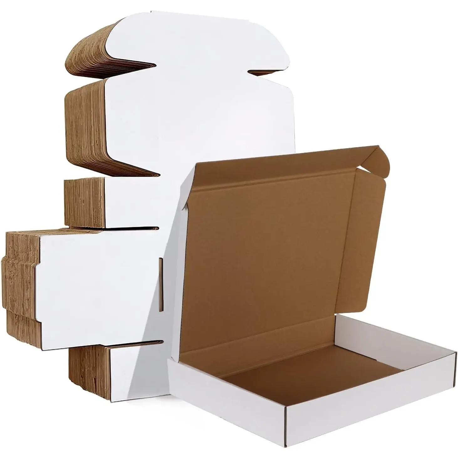 12x9x2 inches Shipping Boxes Set of 25, White Corrugated Cardboard Box Literature Mailer
