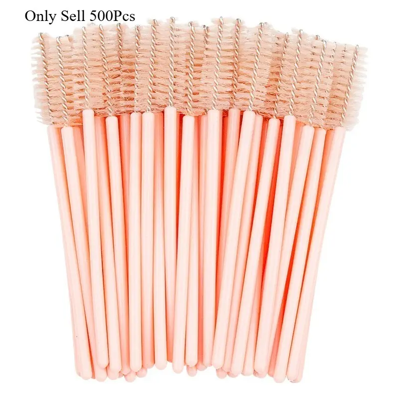 500 Pcs Disposable Nylon Makeup Brush Tools, Mascara Wand Applicator, Eyelash Brushes for Grafting Lashes Extension, Women's Beauty Essentials