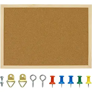 17.7 X 13.3 Inch Cork Board Bulletin Board, Wall-Mounted Message Notice Pin Board, Perfect for Office Home Decor, School and Cubicle