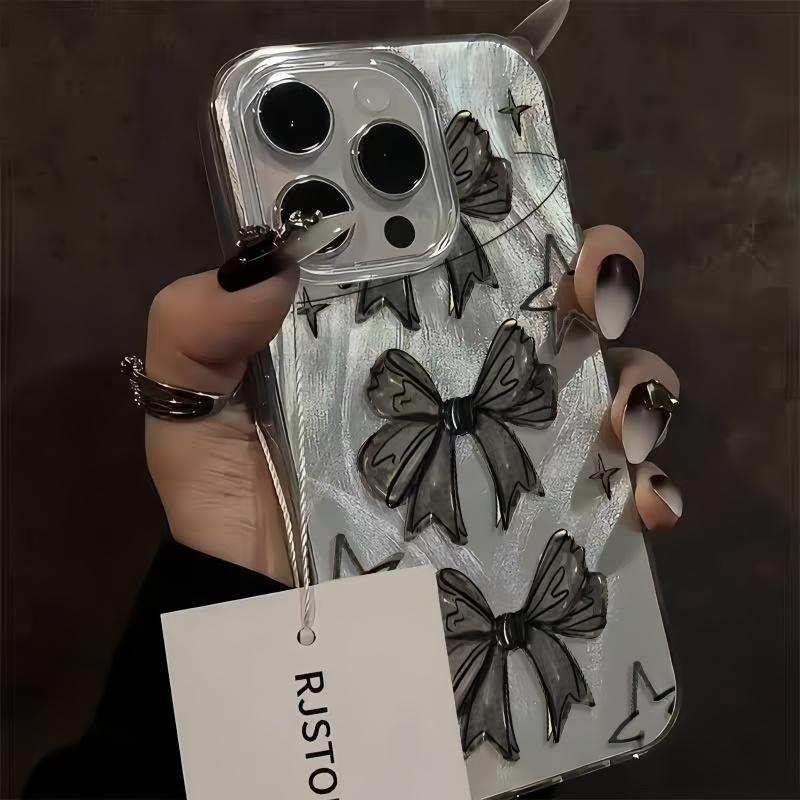 Luxury Feather Yarn Clear Phone Case, Integrated Transparent Buttons, Shockproof Airbag Corners.Anti-Fingerprint TPU & PET Material, Slim Anti-Drop Protective Cover for iPhone 17/16/15/14/13 Pro Max Plus Air, Trendy Aesthetic Design