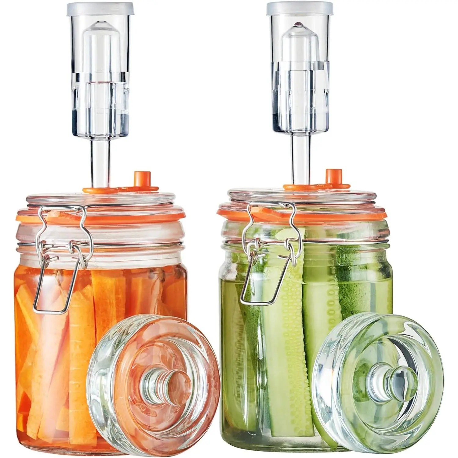 Fermentation Jar, 700ml Fermenting Kit with Fermentation Weights and Airlocks, Pack of 2