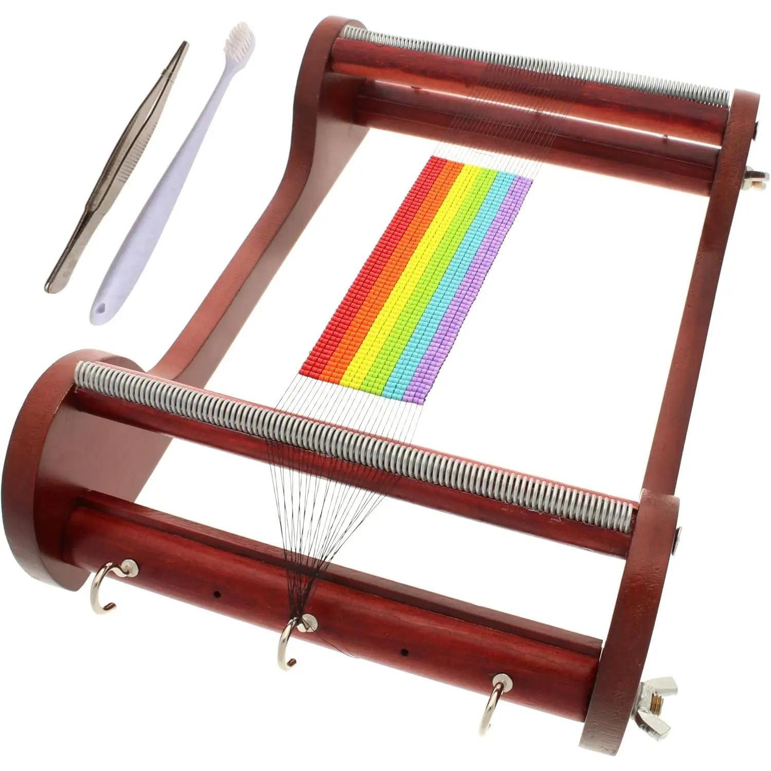 Wooden Bead Loom | 11" x 7" x 3", Includes Assembly Instructions, Use to Create Bracelets, Necklaces, Belts, and