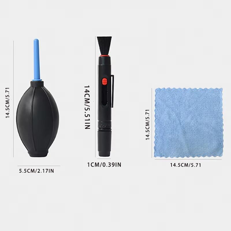 3 in 1 Camera Lens Cleaning Kit, Professional DSLR Lens Digital Camera Telescope Cleaning Tool, Outdoor Camping Travel Lens Cleaning Tool, Smartphone