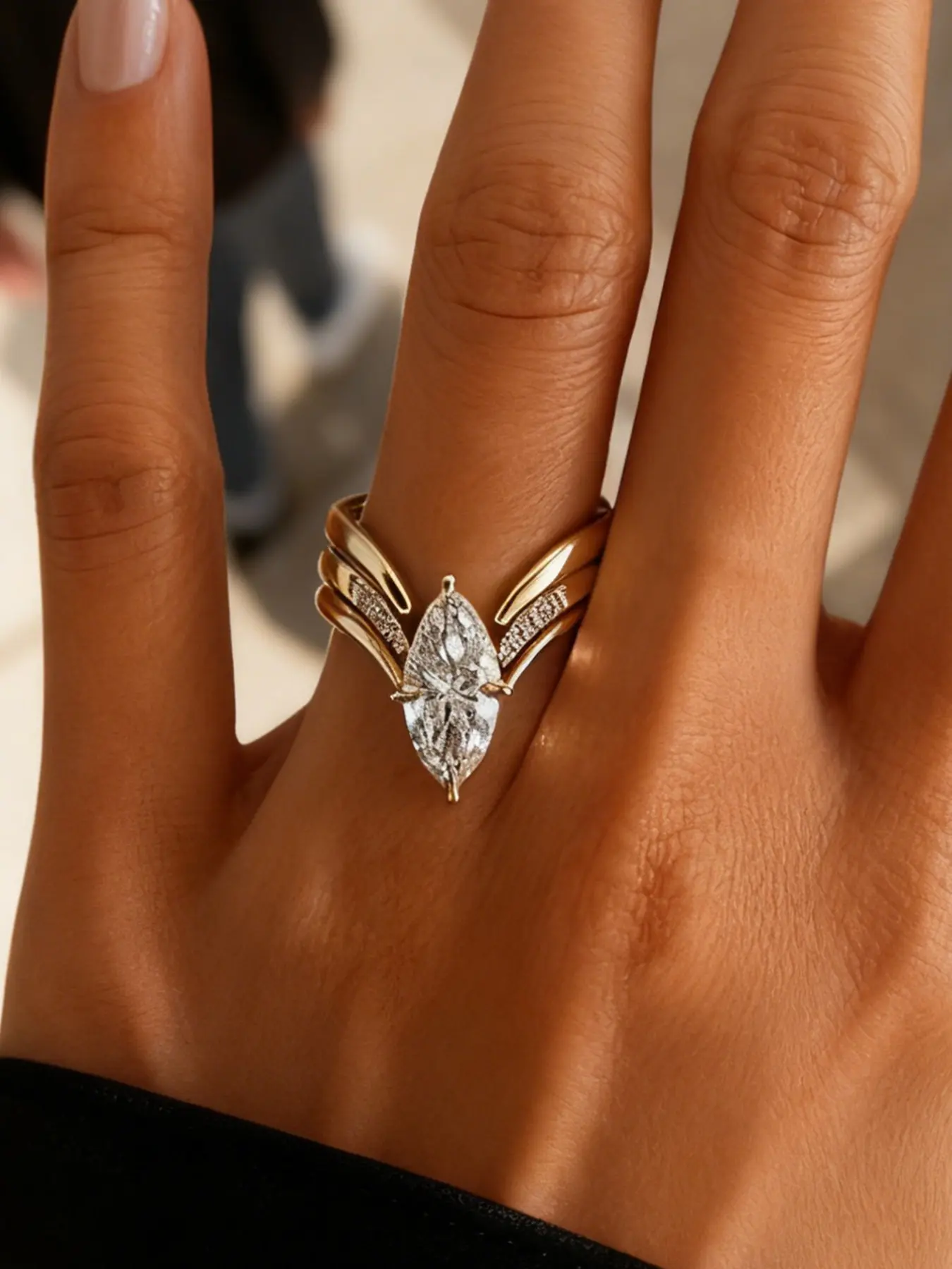 Elegant Three-Piece Zirconia Ring Set, Stacked Design for Women, Perfect for Engagement, Wedding, and Party Events