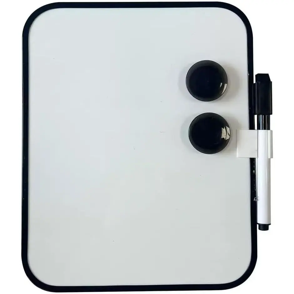 Whiteboard with Marker and , 6" x 8",Small Whiteboard for Classroom, School Locker,, Office (Black)