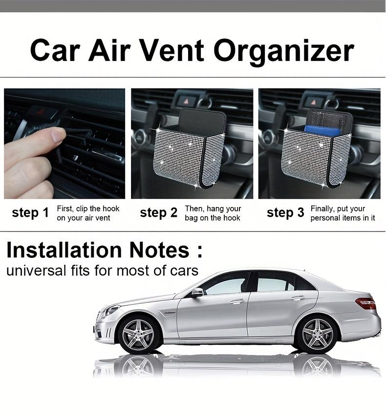 Sparkling Rhinestone Car Storage Box: 1pc, with Shiny Lid & Drawer, Glitter Organizer – for Dashboard, Console, or Door, Fit for Phones, Licenses, Keys, Vehicle Interior Accessory – Suitable for Most