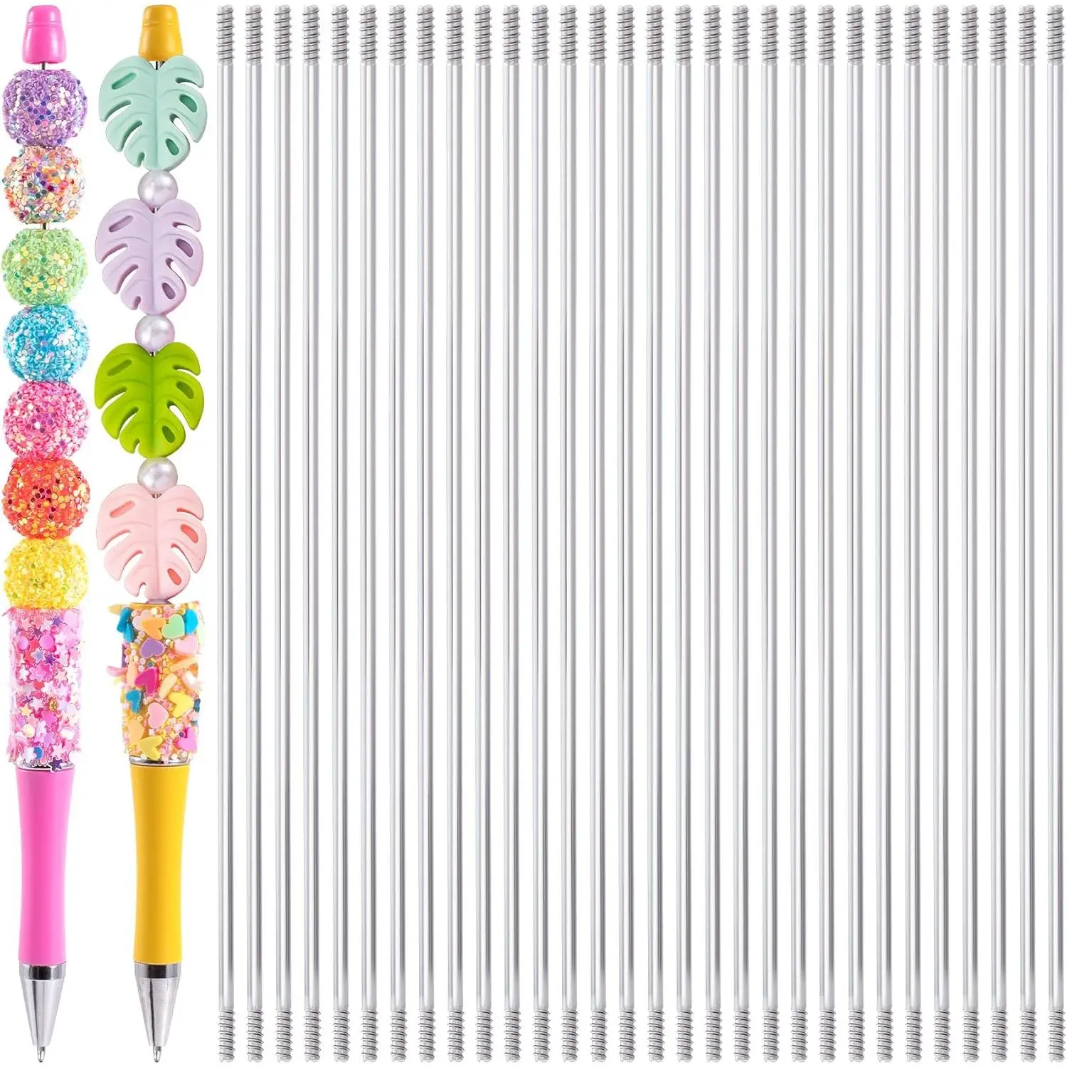30 count  Stainless Steel Pen Extenders for Beadable Pens | Beadable Pen Extender Rods, Metal Rust-ResistanceBlank Bars for Beadable Pens Craft Making Supplies (4.6 Inches)