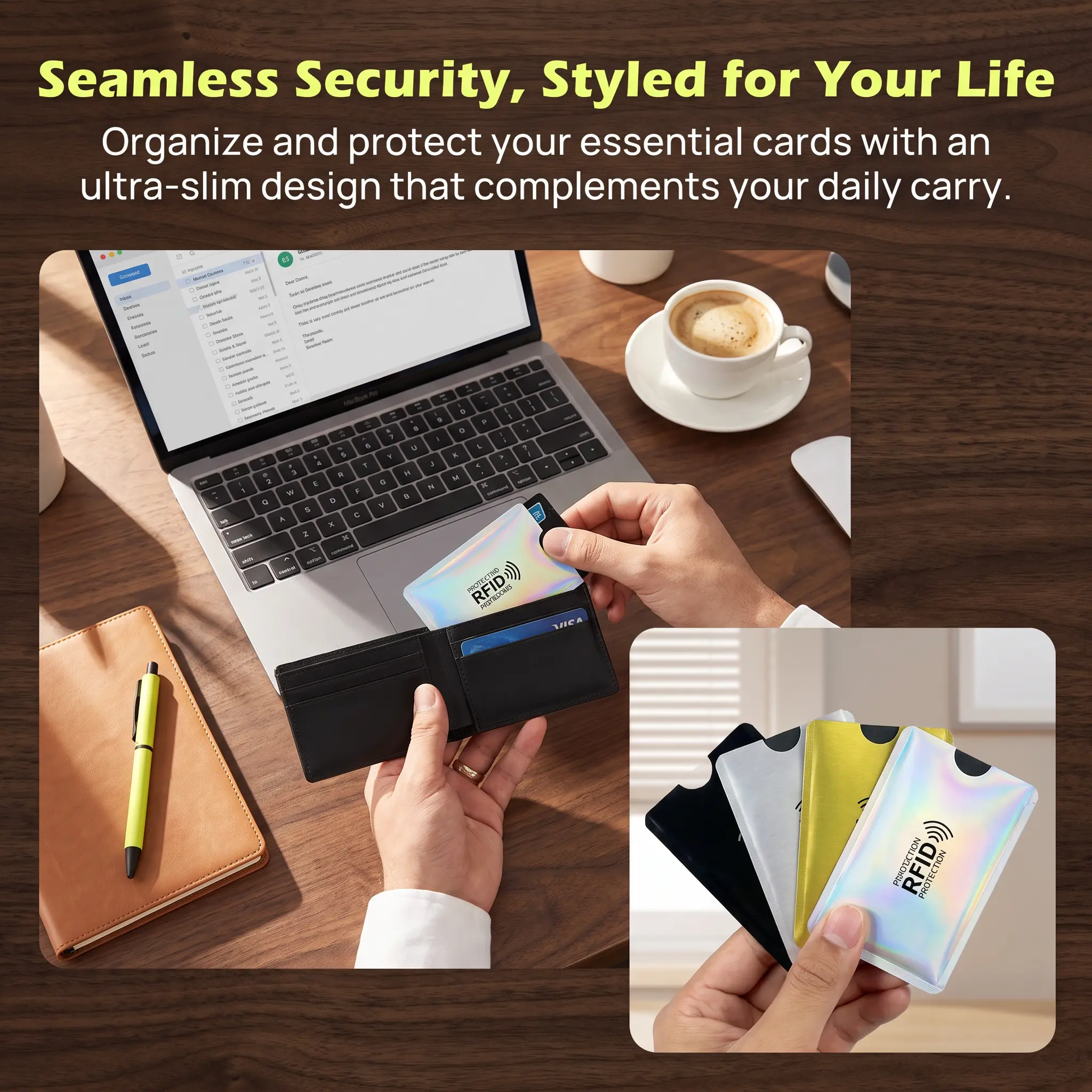 Protect Your Money!    8-Pack RFID Blocking Sleeves for Credit & ID Cards, Ultra-Slim Security Shield