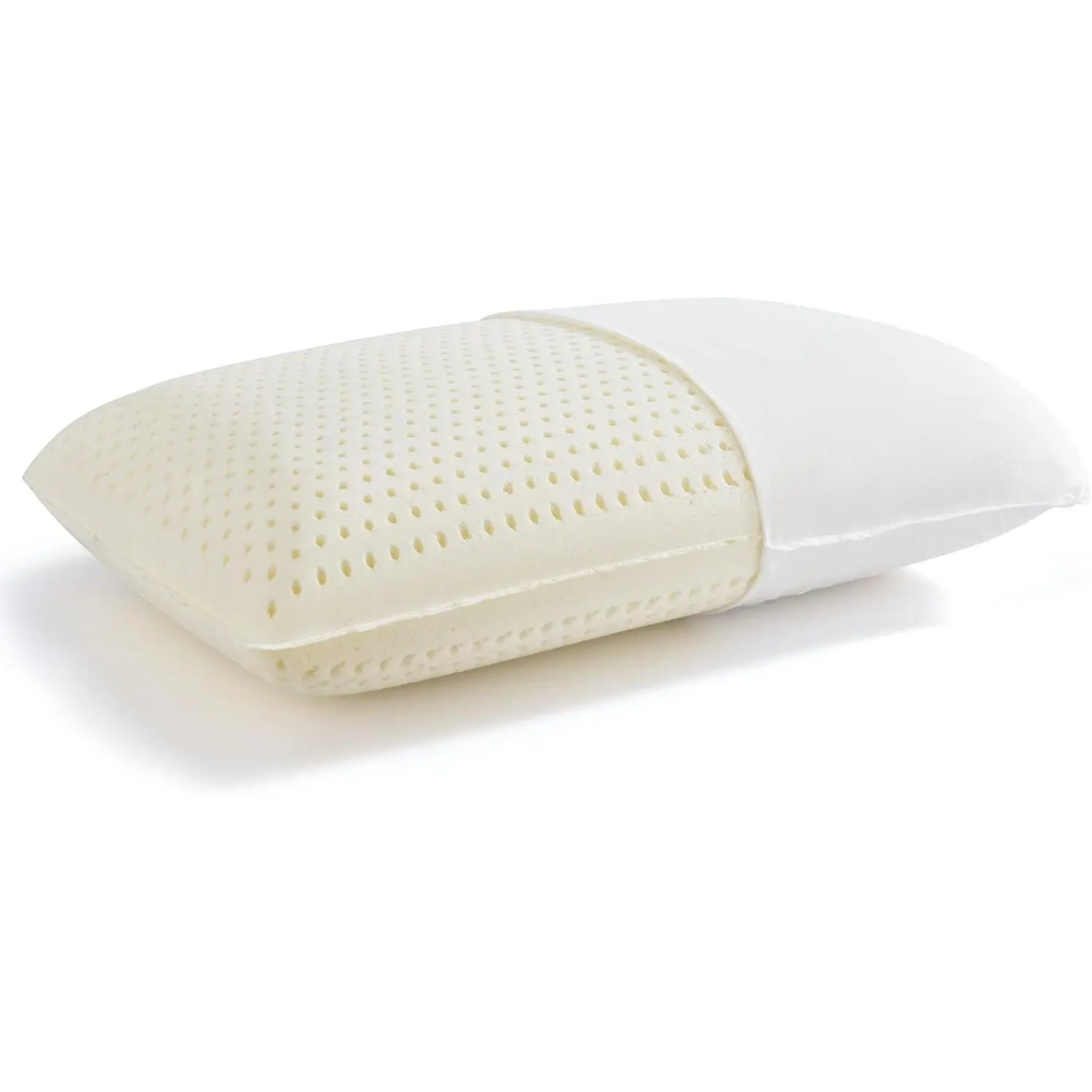 100% Natural Talalay Latex Pillow Sleeping Bed Pillow – Luxury Queen Pillow for Side, Back, and Stomach Sleepers - Removable Breathable Cotton Cover (1, Queen (Mid Loft))