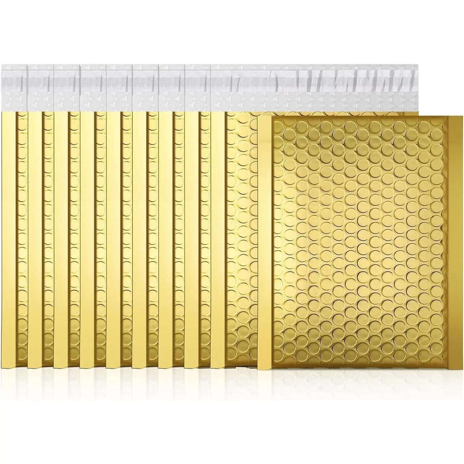 Gold Metallic Bubble Mailers 6x10 50 Pack Durable Waterproof Padded Envelopes with Strong Adhesion Cute Packaging for Jewelry Makeup Supplies Bulk #0