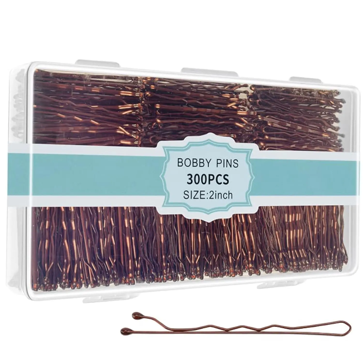 300 count Bobby Pins Black, Hair Pins for Women Girls and , Invisible Wave Hair clips Bulk with Storage box, -Free Hairpins(2 Inch Black)