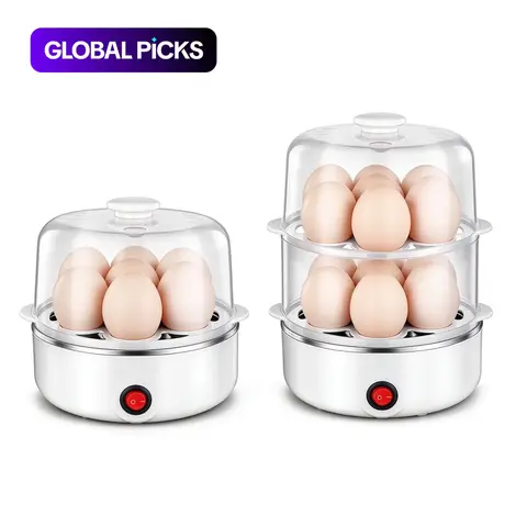 7-in-1 Electric Egg Cooker, Egg Steamer, Hard/Soft Boiled Egg Maker for 1-14 Eggs, Steaming Vegetables & Dumplings, with Egg Piercer, Compact Portable Egg Boiler for Kitchen, Kitchen Appliances, Removable Tray, with Measuring Cup, BPA-Free #GLOBAL PICKS