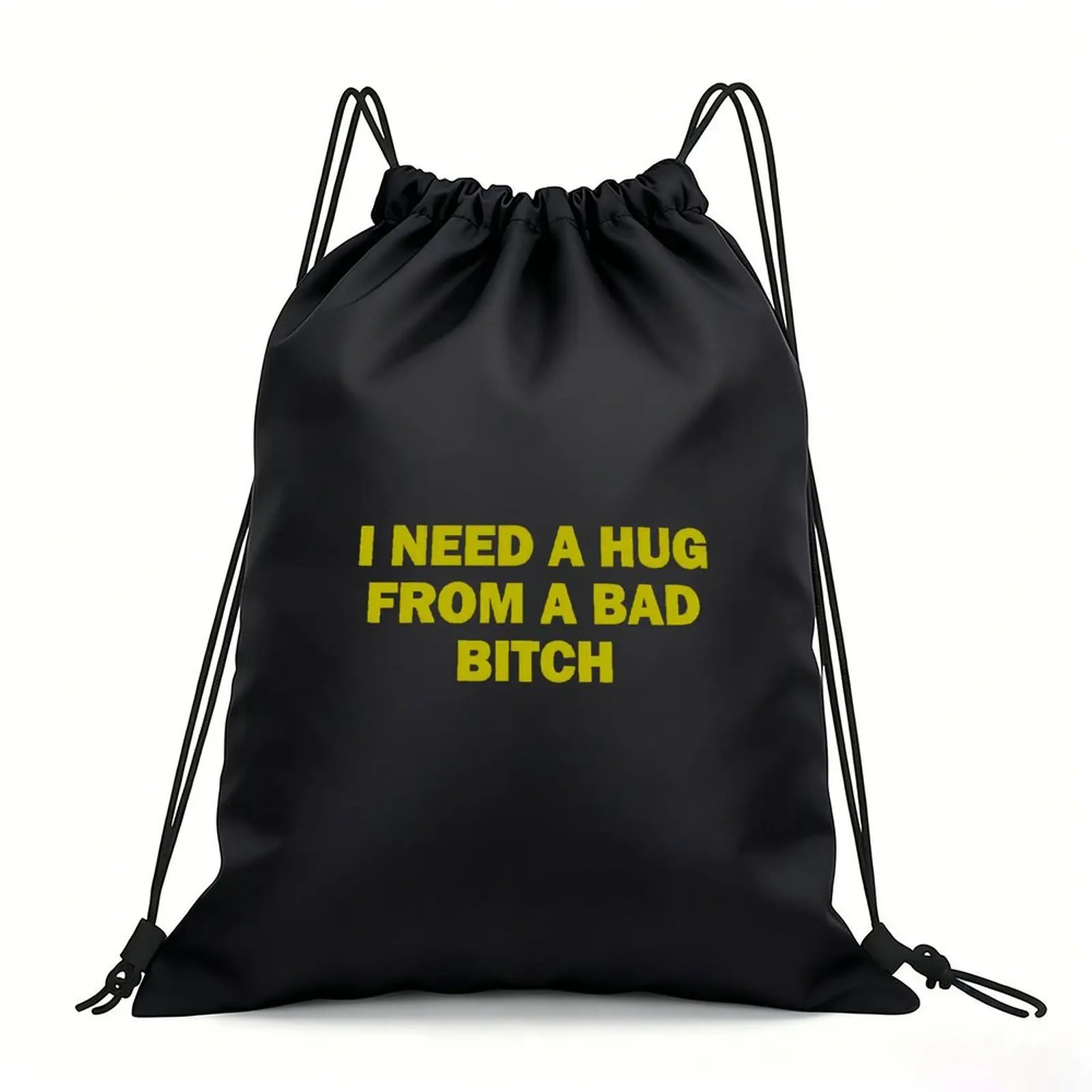 Portable Drawstring Sack Bag with Custom Graphic Print, Waterproof Polyester String Backpack for Gym Workout Swimming Hiking
