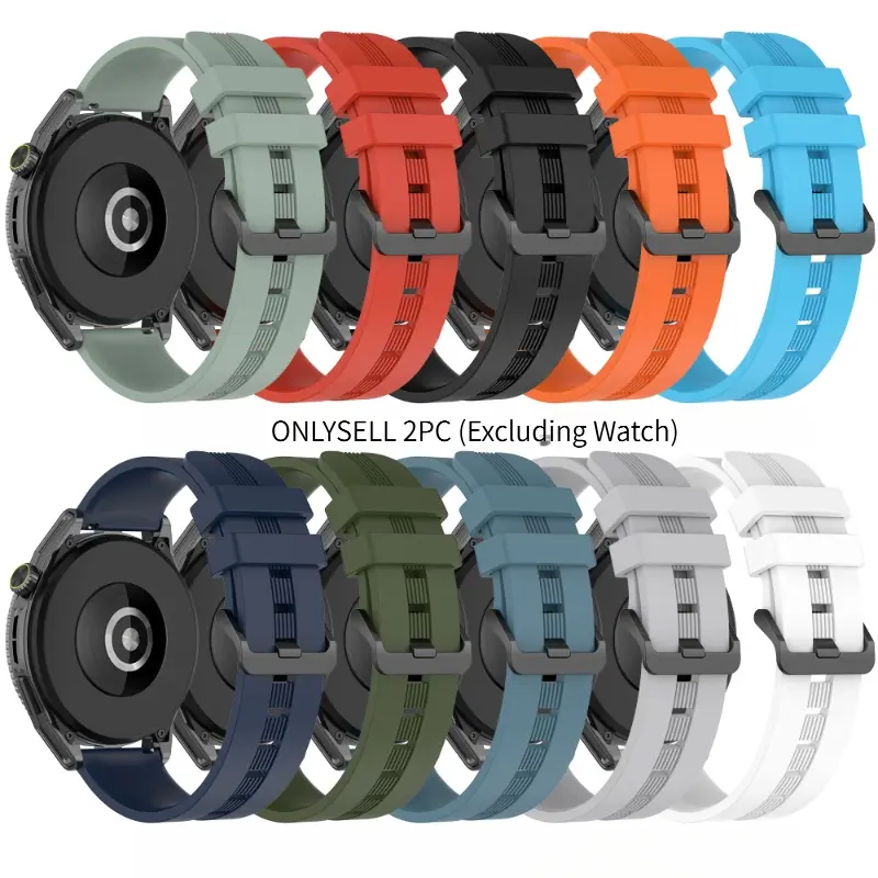 2Pcs Soft Sweat-Resistant Flexible Silicone Replacement Watch Band,Compatible With Huawei GT3 SE,Samsung Watch4,5,Garmin,Xiaomi,Oppo,Vivo,Redmi,Suunto 20mm 22mm Smartwatch Wrist Strap,Unisex Gift For Men Women (Watch Not Included)