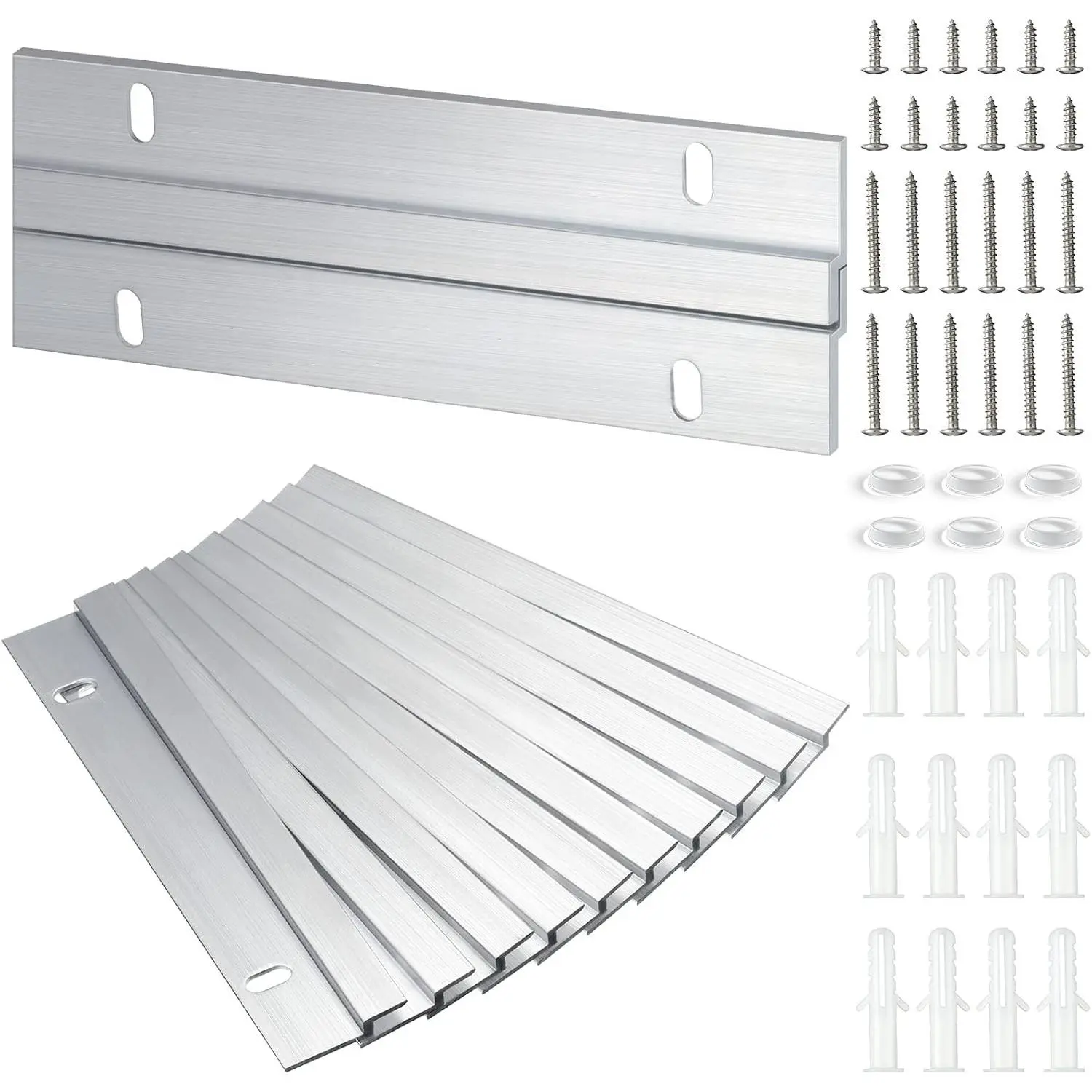 12 Pack French Cleat Hanger Headboard Wall Mounting Brackets Picture Hanger Kit Z Bar Supports with Plastic Expansion Tube Screws Silicone Dots for Picture Mirror Whiteboard 6 InchGift